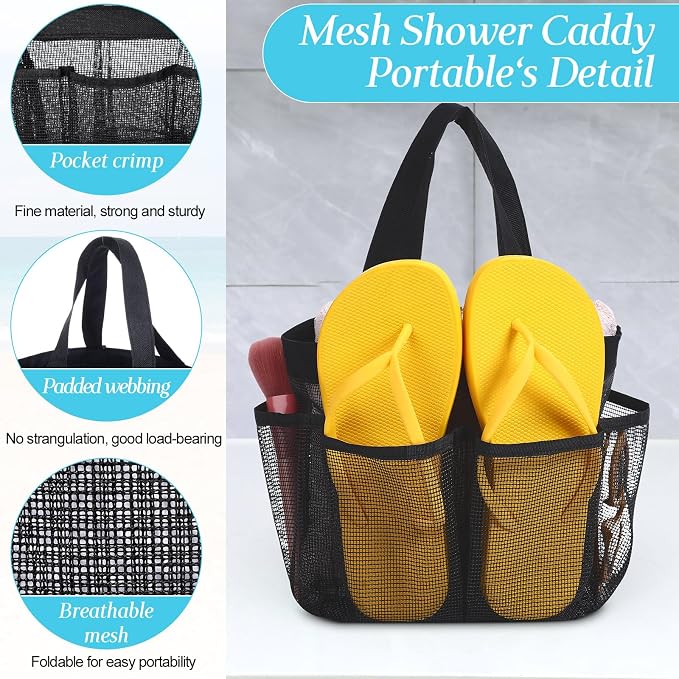 8 Packs Mesh Shower Caddy Portable Large Shower Caddy Dorm - Image 3