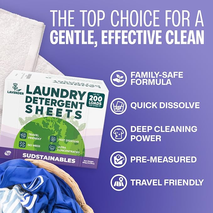 Sudstainables Laundry Detergent Sheets 200 Loads – Dissolvable Laundry Sheet - Image 3