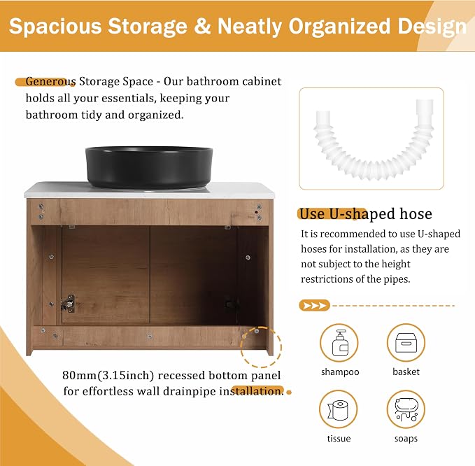 Malwee 30" Floating Bathroom Vanity - Image 6