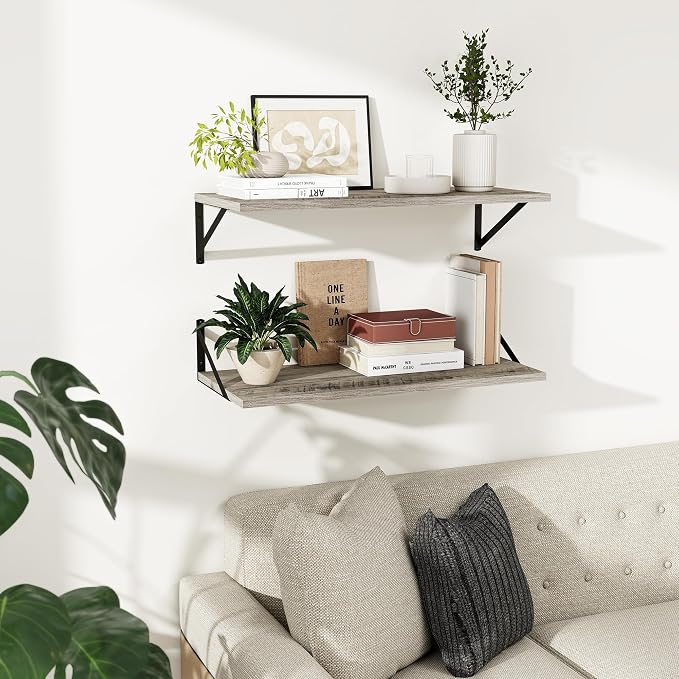 Dreamland Floating Shelves for Wall, 12 Inch Deep Floating Shelves Set of 2 - Image 8