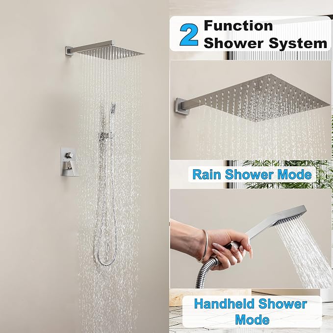 10 Inch Shower Faucet Set, Rainfall Shower System - Image 2