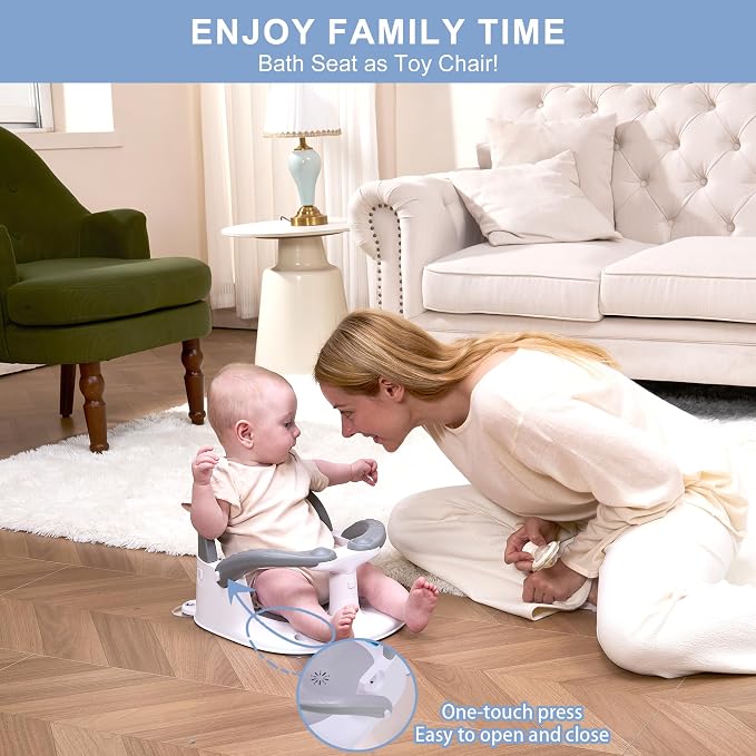 Baby Bath seat for Babies 6 Months & up, 360° Stable Toddler Bath Chair - Image 3