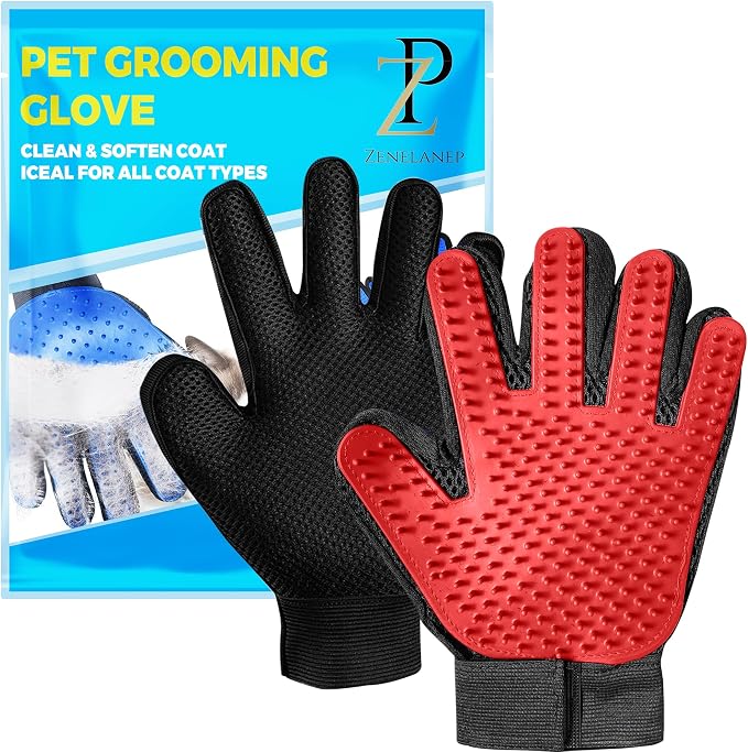 Upgrade Pet Grooming Gloves, Grooming Gloves by ZENELANEP