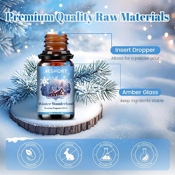 Winter Essential Oils Set, 6 Premium Holiday Fragrance Oil - Image 2