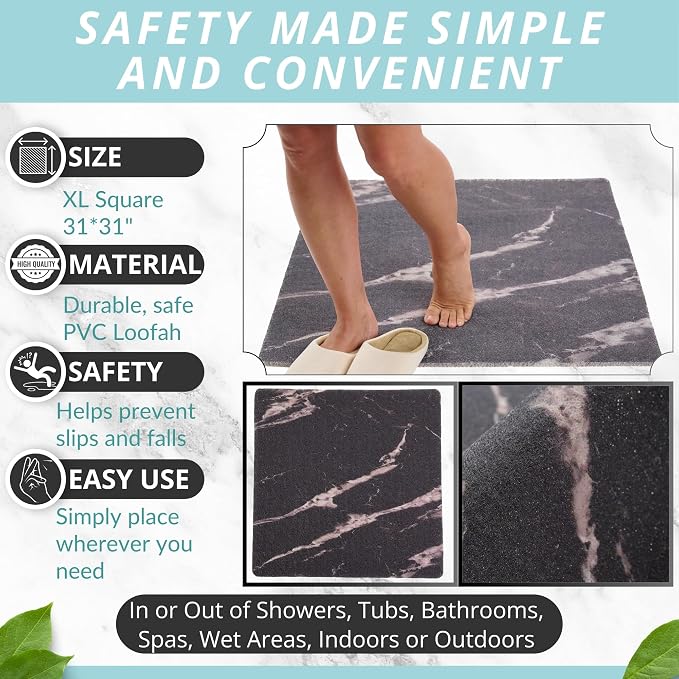 X Large Square Shower Mat Non Slip - Image 3