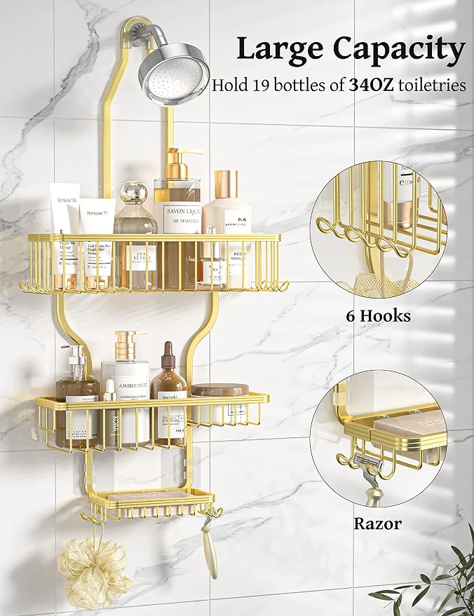 YASONIC Never Rust Shower Caddy Hanging Organizer - Image 2