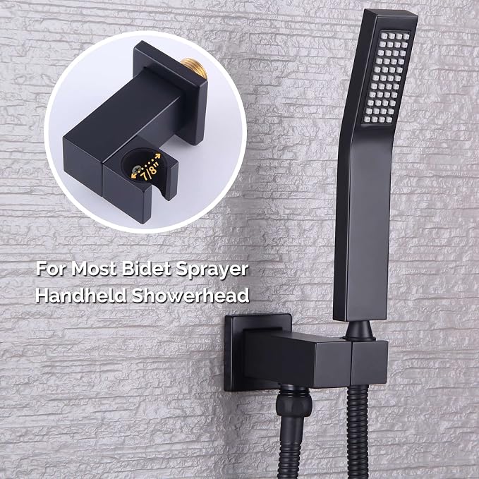 Wall Union with Hand Shower Holder, Angle Simple Brass Wall Mounted Supply - Image 5