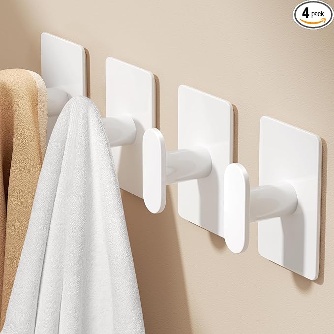 pickpiff Adhesive Towel Hooks for Bathroom: 20LB Extra Strong Wall Hanger for by pickpiff