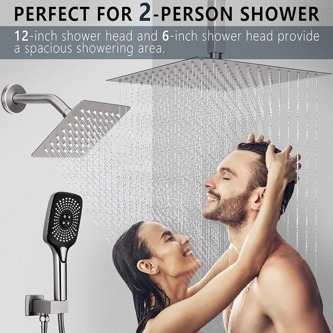 Shower Faucet Set Rainfall Shower System Push Button Diverter Shower Faucet - Image 2