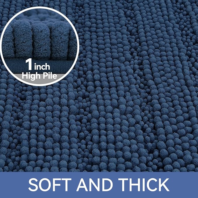 Bcoimo 30"×20" Chenille Bath Mat – Non-Slip - Image 3