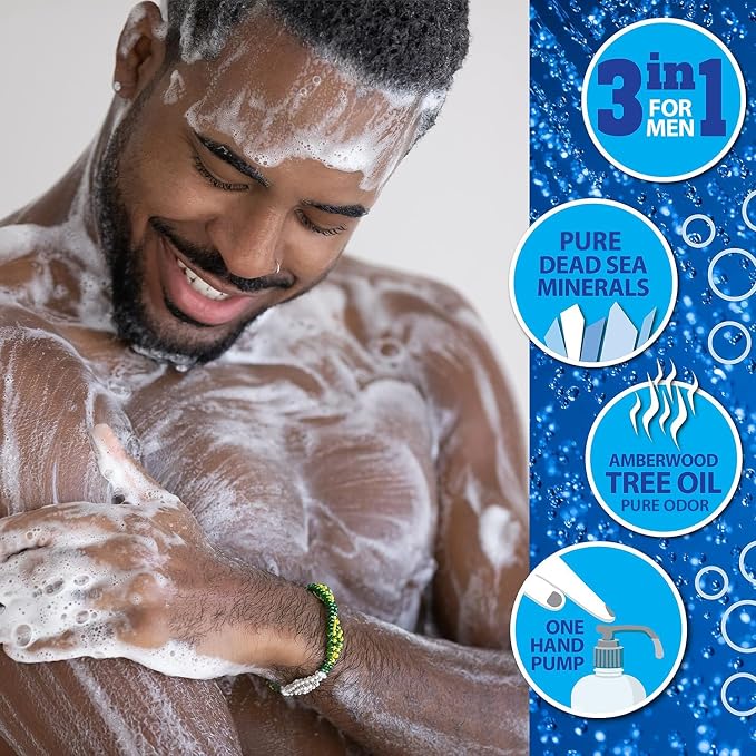 Dead Sea Collection Mens Body Wash 3 in 1 – Amber Wood Body Wash - Image 5