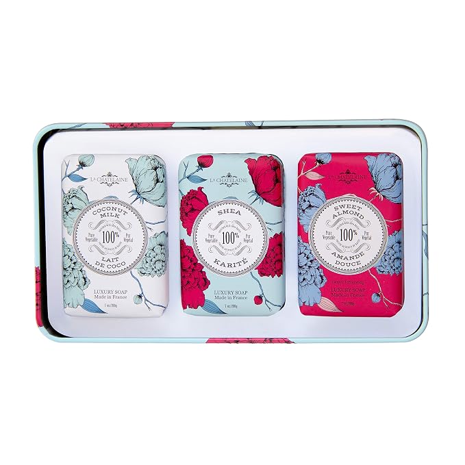 La Chatelaine Luxury Bar Soap Trio Gift Set Tin | Made in France | Natural and - Image 3
