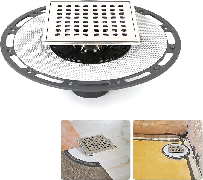 6-Inch Square Shower Drain by Unknown
