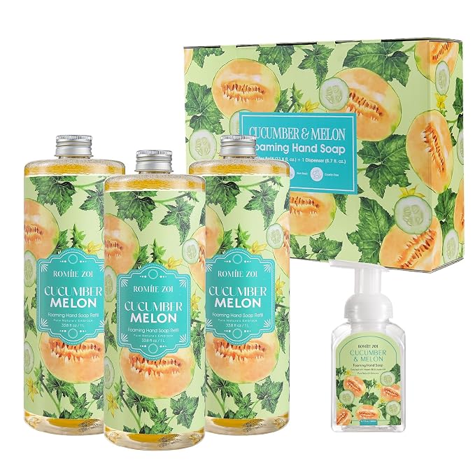 ROMIIE ZOI Natural Cucumber&Melon Foaming Hand Soap Refills 3-Pack by ROMIIEZOI