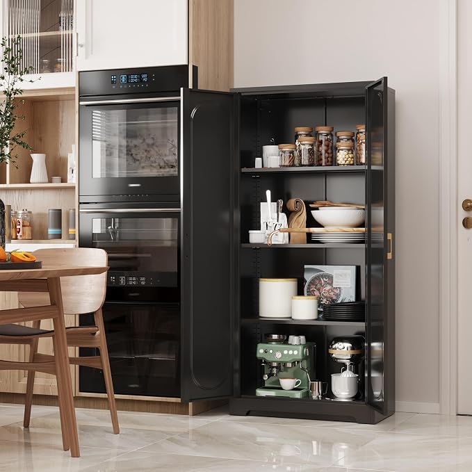 Metal Kitchen Storage Cabinets, 60”Pantry Cabinet - Image 5