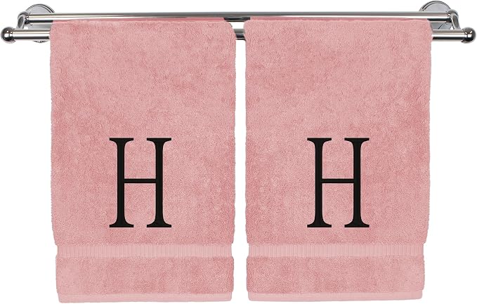 Monogrammed Hand Towel, Personalized Initial Gift, Extra Absorbent 100% Turkish by BareCotton