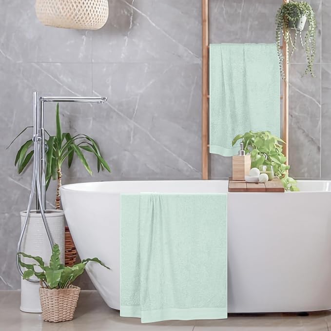 Cotton 2 Pack Oversized Bath Towel Set 28x55 inches, Large Bath Towels - Image 4