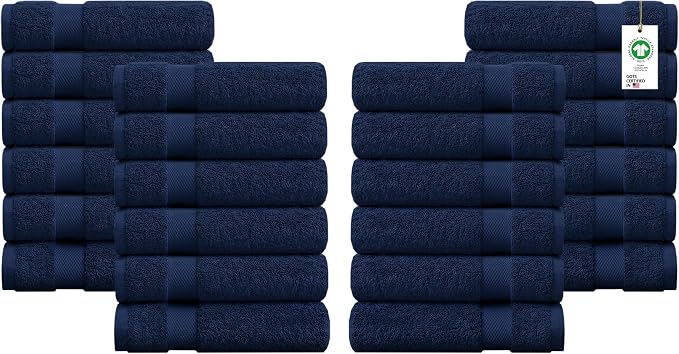 Delara 100% Organic Cotton Towels 650 GSM Plush Feather Touch Quick Dry Wash by Delara