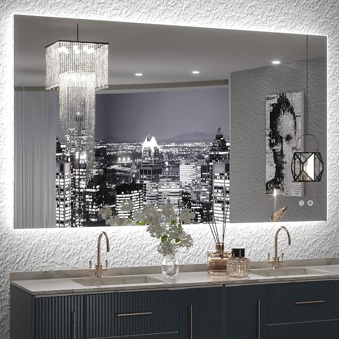 TETOTE 40 x 24 Inch LED Backlit Bathroom Vanity Mirror by TETOTE