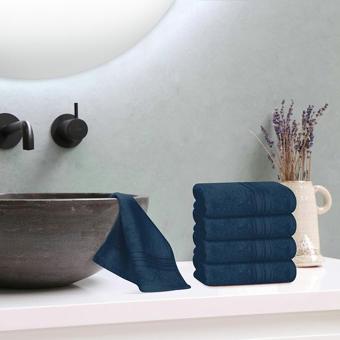 BOUTIQUO Ultra Soft Cotton Washcloths, Contains 12 Piece Face Cloths 12x12 inch - Image 4