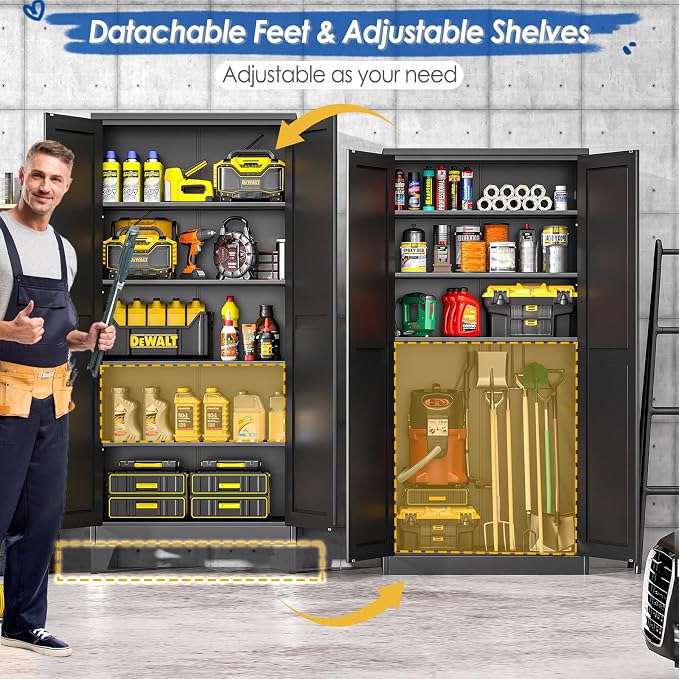 71" Tall Metal Storage Cabinet - Image 4