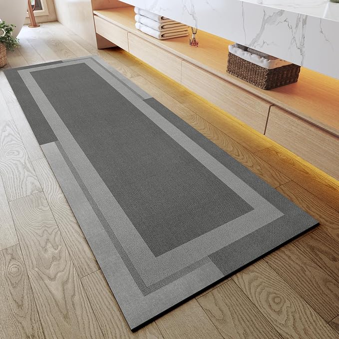 Extra Long Non Slip Bathroom Runner Bath Mat, Rubber Backing Ultra Thin Bath by YDKGL