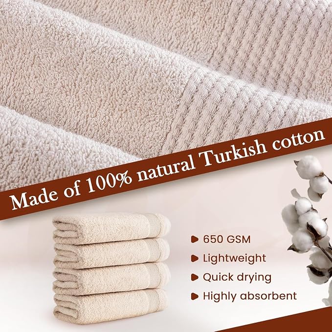 HALLEY Turkish Cotton Towels Bath Towels Super Soft Highly Absorbent 100% - Image 5