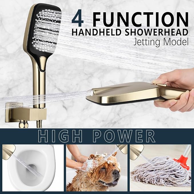Shower Faucet Set Rainfall Shower System Push Button Diverter Shower Faucet - Image 5