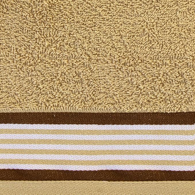 CASA COPENHAGEN He & She 4 Pieces Large Bath Towel Set- Brown + Beige, 550 GSM - Image 6