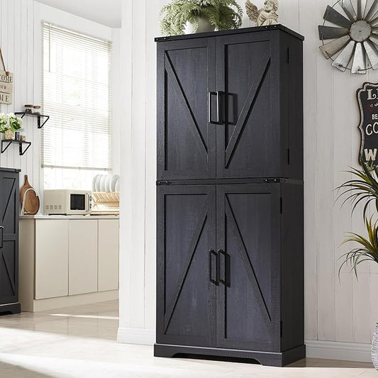 ACCOHOHO 72" Tall Kitchen Pantry, Farmhouse Storage Cabinet by ACCOHOHO