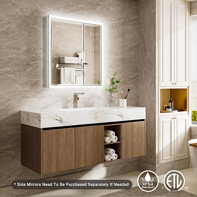 30x32 Beveled Lighted Medicine Cabinet - Image 9
