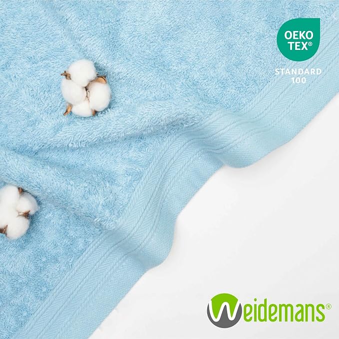 100% Cotton Washcloths Set 13” x 13” | Sky Blue Towels | Set of 6 Ultra Soft - Image 7
