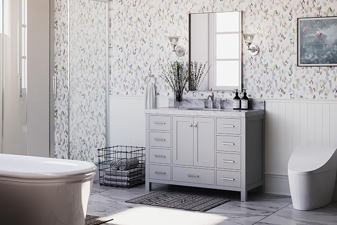 ARIEL Bathroom Vanity 48" Grey - Image 2