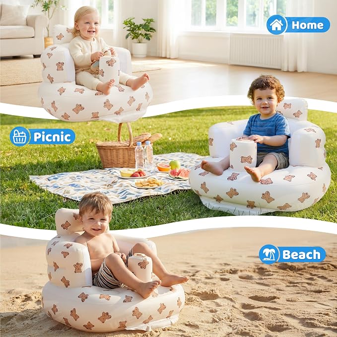 UNEEDE Inflatable Baby Seat for 3 Months & Up, Infant Floor Chair for Sitting Up - Image 4