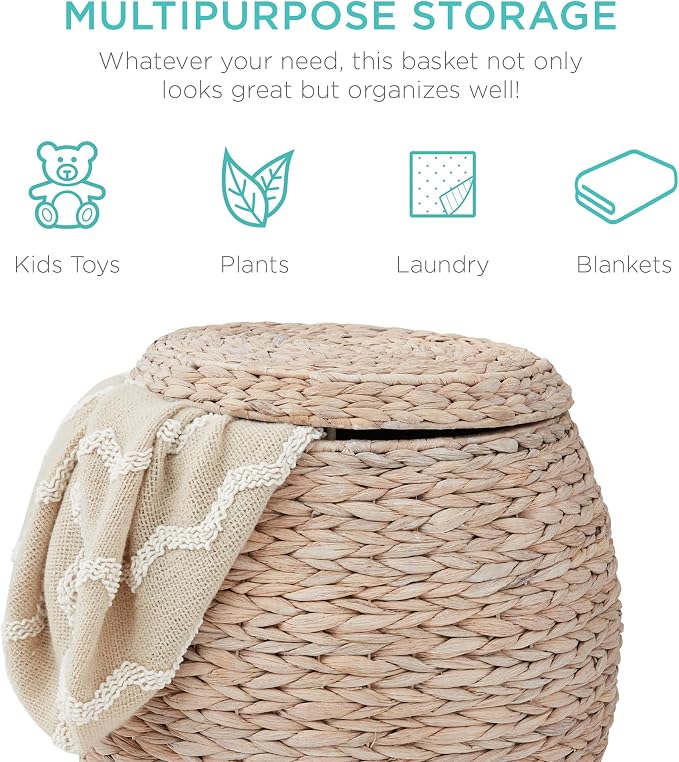 Best Choice Products Multipurpose Hyacinth Storage Basket, Plant Décor - Image 6