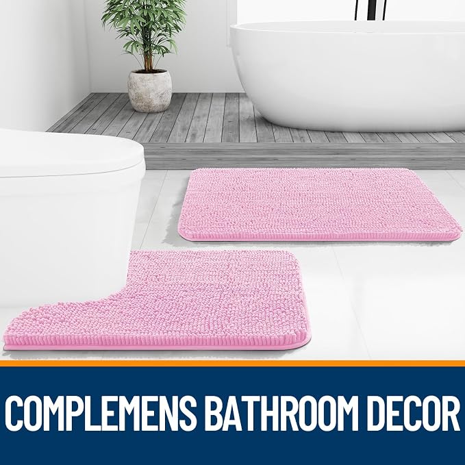 OLANLY Bathroom Rugs 30x20, Extra Soft Absorbent Chenille Bath Rugs, Rubber - Image 7