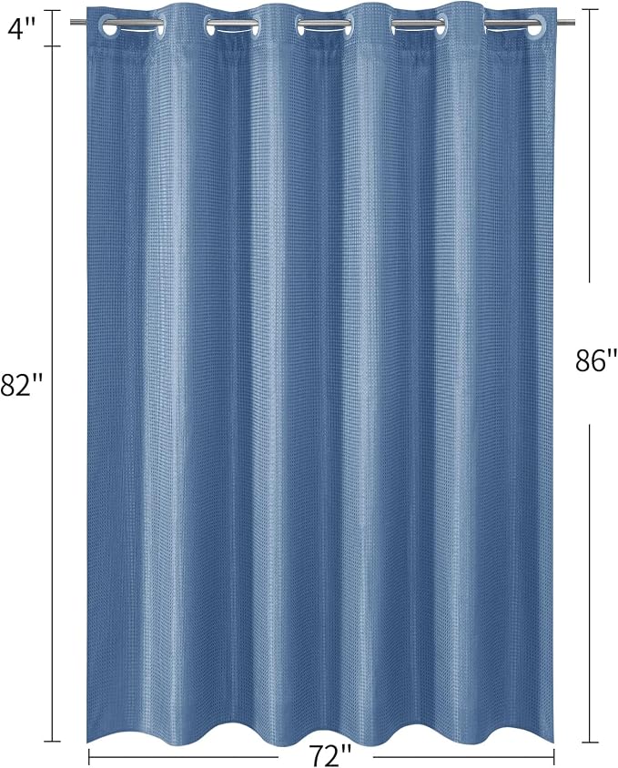 MitoVilla No Hooks Needed Extra Long Shower Curtain Liner Set - Image 7