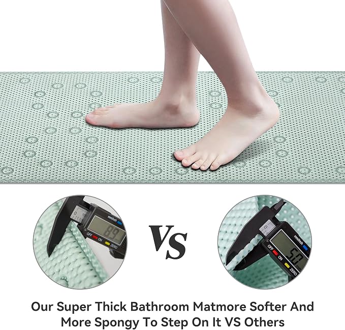 Double Layer Foam Non Slip Bathtub Mat 37x17in, More Comfortable and Thicker - Image 2