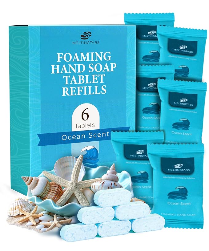 Foaming Hand Soap Tablets Refill 10 Tablets – Ocean Scent, Quick Dissolve and by MELTINGTABS