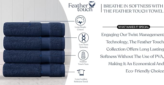 Delara Organic Cotton Luxuriously Plush Bath Towel Pack of 4 | GOTS & OEKO-TEX - Image 7