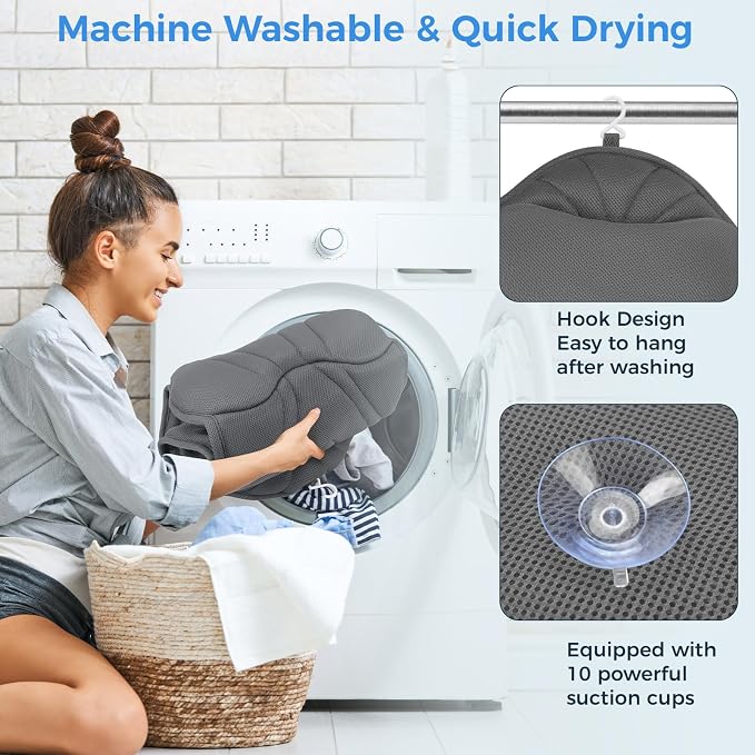 Full Body Bath Pillow for Tub Ergonomic Bathtub Pillow for Neck and Back Support - Image 5