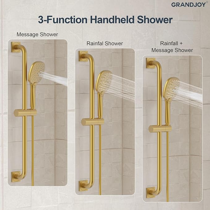 Brushed Gold 10 Inch Rainfall Shower System - Image 5