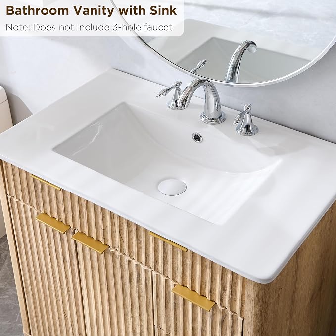 T4TREAM 30" Fluted Bathroom Vanity - Image 7