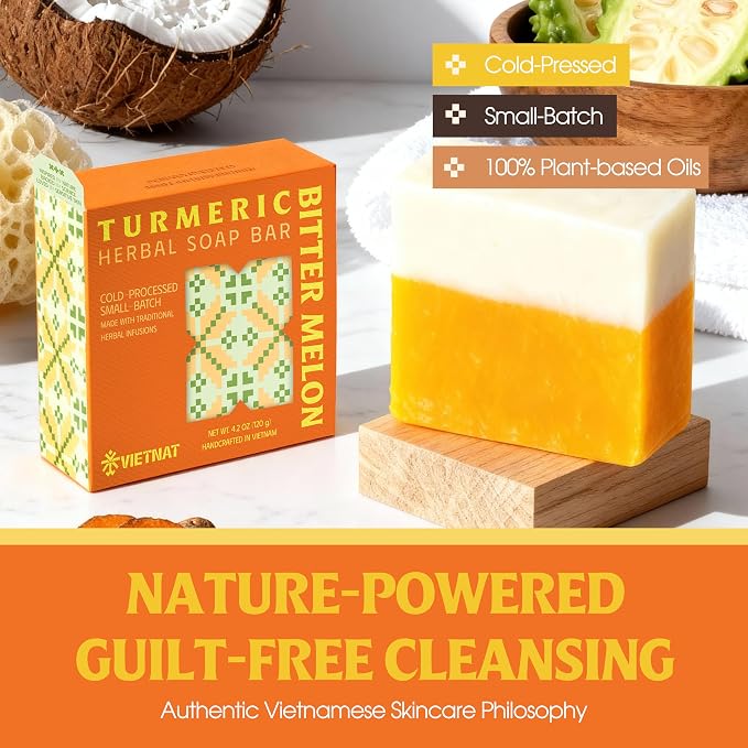 Turmeric, Tea Tree & Ginger Soap Bar – 2-in-1 Cleansing & Refreshing, Cold - Image 8