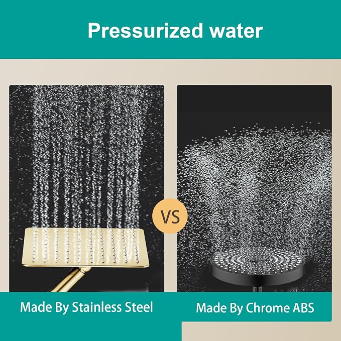 Square Rain Shower Head, High Flow Stainless Steel, Work - Image 5