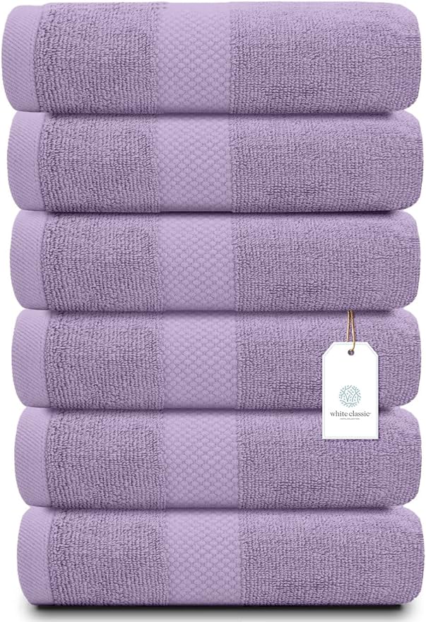 White Classic Luxury Lavender Hand Towels by WhiteClassic