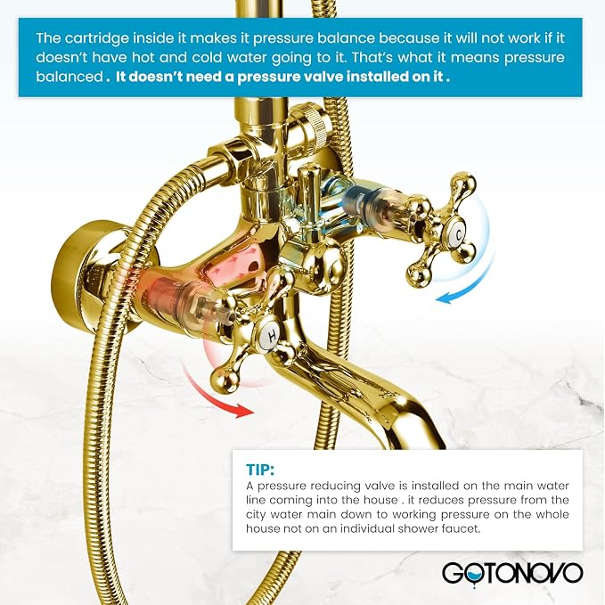 gotonovo Exposed Bathroom Shower System Classic Shower Kit 8 Inch Luxurious - Image 3