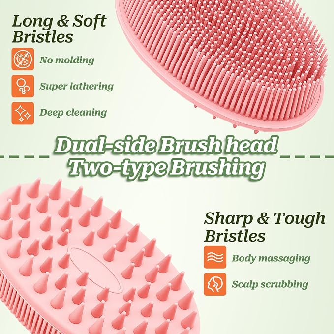 Silicone Back Washer for Shower, Gentle Silicone Back Scrubber for Lathering - Image 4