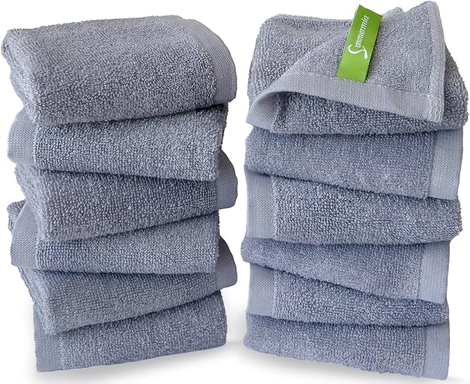 12 Pack Washcloths 13" x 13" by SUMMERMIA
