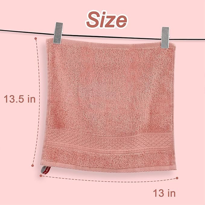 Cleanbear Ultra Soft Washcloths 6 Pack Cotton Face Cloths Wash Cloths Set - Image 2